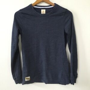 Tracksmith Merino Wool Harrier Long Sleeve Blue T-Shirt